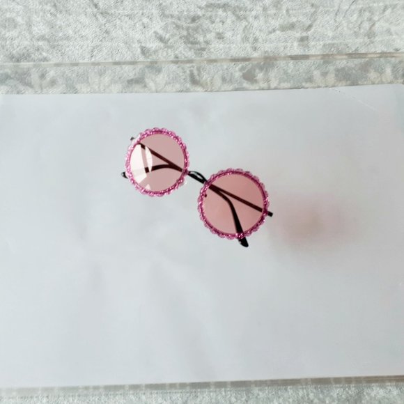 NWT Diff dixie black pink glitter round sunglasses - Picture 6 of 11